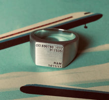 Load image into Gallery viewer, Coordinates Signet Ring, Unisex