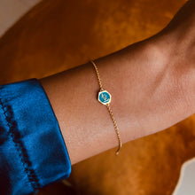 Load image into Gallery viewer, Ahmad Turquoise Enameled Spirit, Yellow Gold Bracelet