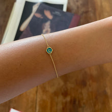 Load image into Gallery viewer, Fahad Turquoise Enameled Spirit, Yellow Gold Bracelet