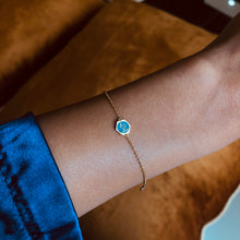 Load image into Gallery viewer, Ahmad Turquoise Enameled Spirit, Yellow Gold Bracelet