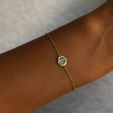 Load image into Gallery viewer, Yara Turquoise Enameled Spirit, Yellow Gold Bracelet