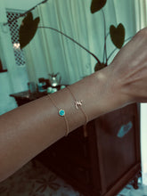 Load image into Gallery viewer, Fahad Turquoise Enameled Spirit, Yellow Gold Bracelet