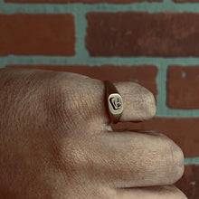 Load image into Gallery viewer, Initials Tiny Signet, Yellow Gold