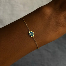 Load image into Gallery viewer, Yara Turquoise Enameled Spirit, Yellow Gold Bracelet