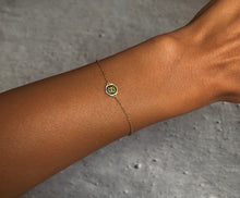 Load image into Gallery viewer, Njoud Green Enameled Spirit, Yellow Gold Bracelet