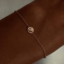 Load image into Gallery viewer, Tiny Gold Coin Spirit Name, Yellow Gold Bracelet