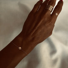 Load image into Gallery viewer, Tiny Gold Coin Spirit Name, Yellow Gold Bracelet