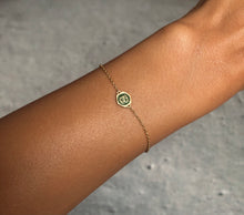 Load image into Gallery viewer, Njoud Green Enameled Spirit, Yellow Gold Bracelet