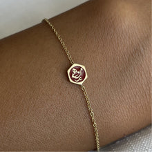 Load image into Gallery viewer, Monirah Rouge Enameled Bracelet, Arabic Spirit Name
