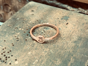 Tiny Coin Band Rose Gold Ring with her and his Arabic Letters