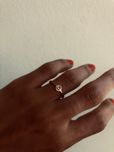 Load image into Gallery viewer, Tiny Coin Band Rose Gold Ring with her and his Arabic Letters
