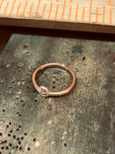 Load image into Gallery viewer, Tiny Coin Band Rose Gold Ring with her and his Arabic Letters
