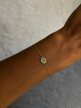 Load image into Gallery viewer, Turquoise Enameled Spirit, Yellow Gold Bracelet
