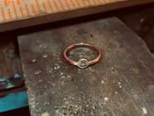 Load image into Gallery viewer, Tiny Coin Band Rose Gold Ring with her and his Arabic Letters
