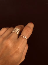 Load image into Gallery viewer, Tiny Coin Band Rose Gold Ring with her and his Arabic Letters
