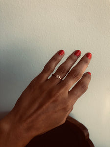 Tiny Coin Band Rose Gold Ring with her and his Arabic Letters