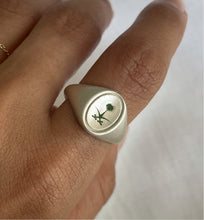 Load image into Gallery viewer, Tuwaiq Mountain green enameled ring
