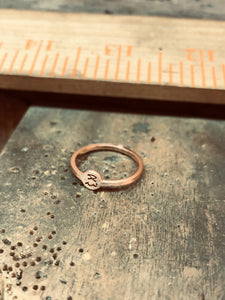 Tiny Coin Band Rose Gold Ring with her and his Arabic Letters